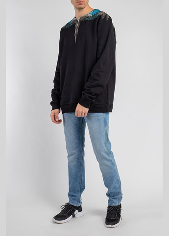 Черный черный хлопковый свитшот с принтом Marcelo Burlon (339100783)