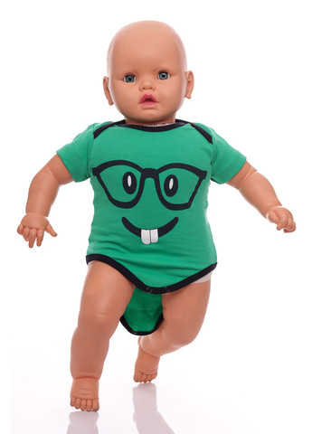 Зеленый летний боди+шорты в очках 56 см (30556) BABYKROHA