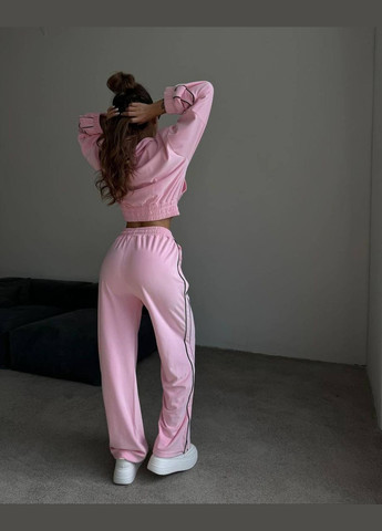 Якісний рожевий костюм з подвійною змійкою та капюшоном – стильний та зручний варіант для повсякденних образів No Brand 001-1 (317369290)