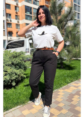 Женская футболка Pepper Mint PT24-17 птица камни средняя длина Pepper&Mint - (303630269)