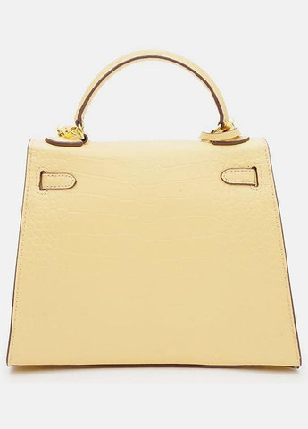 Сумка через плече жіноча шкіряна з брелком маленька Жовтий 35611 Borsa Leather (336889589)