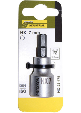 Накидна головка HEX7 (1/2", 55 мм) 6гранна з насадкою HEX (22029) Proxxon (294335646)