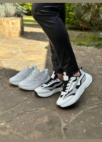 Чорно-білі осінні кросівки жіночі Stilli