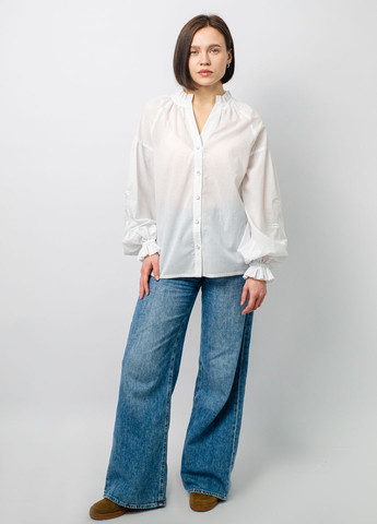 Біла вишиванка жіноча з бавовни BeART візерунок квітковий вільна бавовна (322070060)