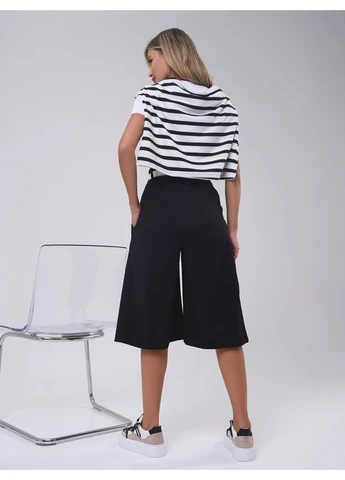 Черные котоновые кюлоты с защипами No Brand (402232322)