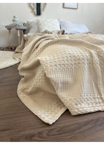 Покривало Марокко вафельне бавовняне бежевого кольору ZEINTEX Плед\Покривало (315346957)