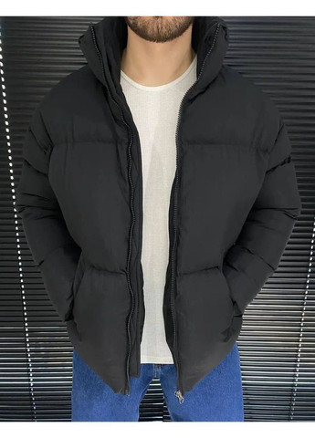 Чорна зимня куртка 0544 матова плащівка канада,синтепон 250 Україна