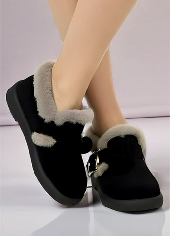 Жіночі замшеві черевики чорного кольору No Brand (365968065)