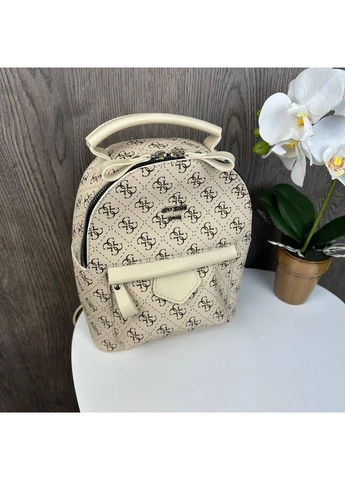 Модний жіночий мінірюкзачок Гесс, маленький рюкзак прогулянковий Guess стиль Бежевий MDR No Brand (385866865)