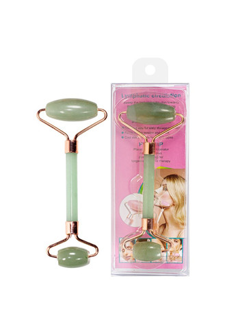 Массажер роллер для лица зеленый нефрит No Brand (338426619)