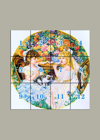 Набір для вишивання за нанесеною на канву схемою "Two little girls" . AIDA 14CT printed, 62*62 см Joy Sunday (313614262)