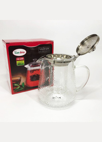 Чайник заварочный заварник для чая CB-6380 800 мл, Стильный стеклянный заварочный чайник Con Brio (364664262)