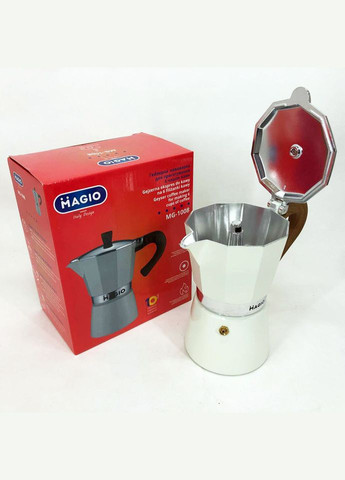 Кавоварка з функцією приготування трьох чашок кави MG-1008 300 мл, Гейзерна IN-710 кавоварка сталь Magio (349822258)