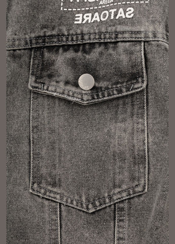 Сіра демісезонна куртка джинсова No Brand