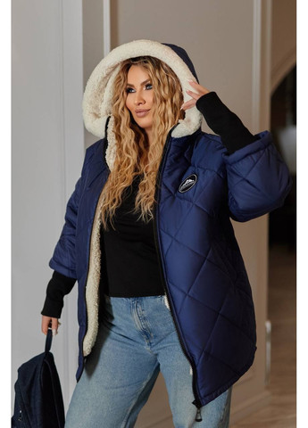 Синя зимня куртка жіноча зимова з капюшоном No Brand