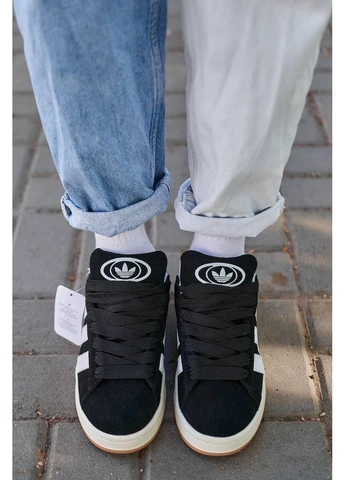 Черные всесезонные кроссовки adidas No Brand Campus 00s Black White
