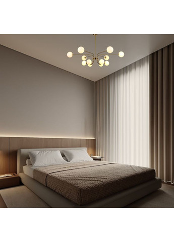 Бронзовая современная люстра на 12 плафонов (52-9808-12 BRZ+WH) No Brand (371812449)