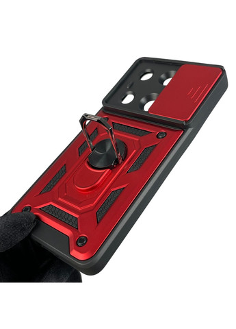 Чехол для Redmi Note 13 Pro 4G бронированный с кольцом со шторкой на сяоми редми нот 13 про 4г красный rg1 Xiaomi (366021232)