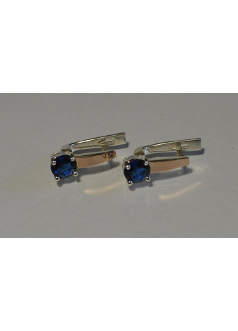 Срібні сережки з пластинами із золота Silver Style (366814073)