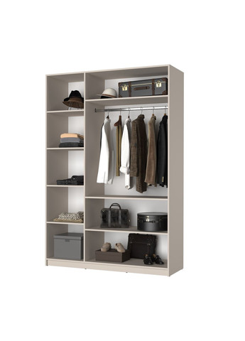 Шафа 3-дверна Оскар ДСП BG, комплект полиць 150x52x220 см Аляска білий (MBS-4612) MebelStar (366427514)