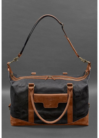 Дорожная сумка из конваса и натуральной светло-коричневой кожи Crazy Horse BlankNote (348359302)