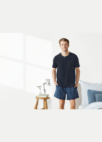 Піжама (футболка і шорти) для чоловіка 380052 темно-синій Livergy (268983714)