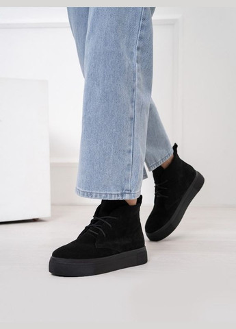 Чорні замшеві черевики зі шнурівкою ISSA PLUS (280918667)