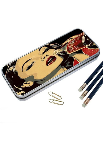 Пенал шкільний для хлопчика та дівчинки металевий ретро арт 7*18 см Silver No Brand (309160153)