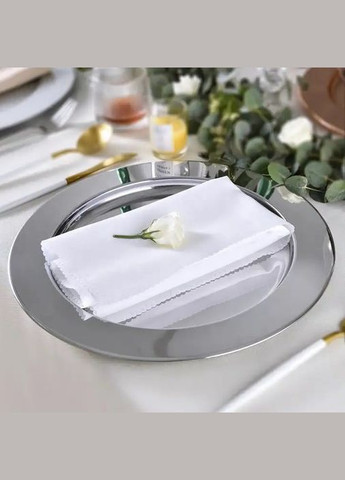 Тарелка из нержавеющей стали 33 см серебряный глянец банкетное блюдо подстановочное для фруктов REMY-DECOR (293152679)