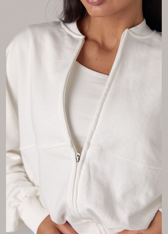 Спортивный костюм с прямыми брюками и кофтой на молнии - бежевый цвет, M (sku_561) No Brand (315390897)