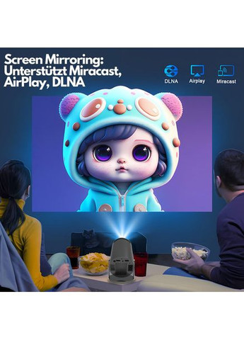 Портативний смарт-проєктор 4K Ultra HD SMART, Android/iOS, Wi-Fi 6, Bluetooth, HDMI, домашній кінотеатр Lucky Day Shop (362210996)