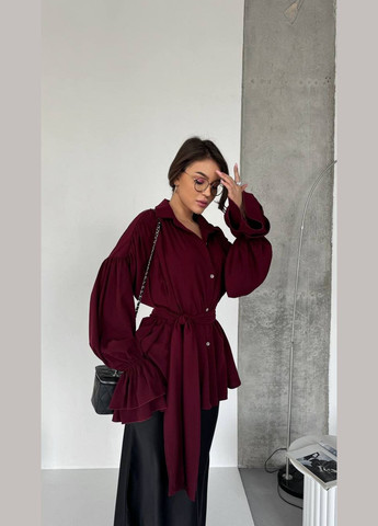 Бордовая повседневный рубашка однотонная Avanti