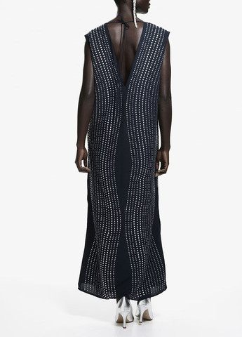 Темно-синее праздничный платье H&M однотонное