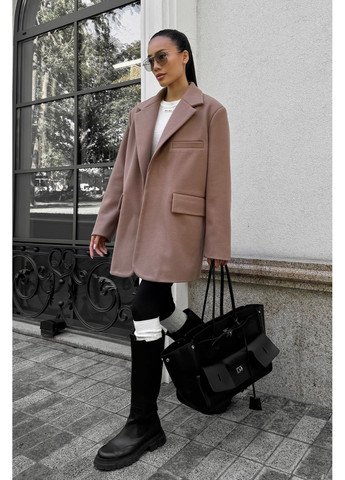 Світло-коричневе демісезонне Укорочене пальто кольору мокко Jadone Fashion