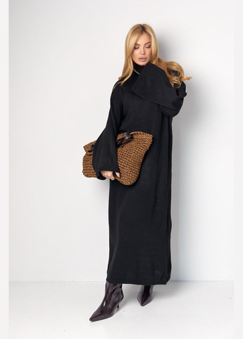 Черное длинное вязаное платье прямого кроя Lurex