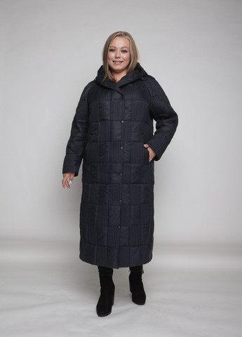 Темно-синяя демисезонная женское демисезонное пальто большого размера SK