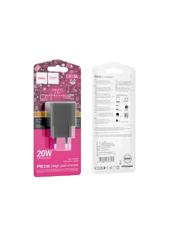 Мережевий зарядний пристрій single port PD20W charger Black Hoco CS13A Ocean (371647314)