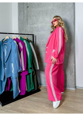 Костюм із брюками палаццо з лампасами, Мод БЛК 082, малиновий, розімр 62-64 No Brand (355469841)