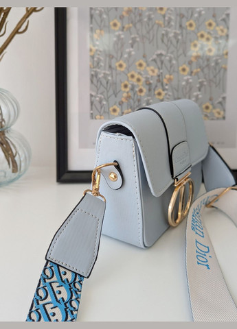 Женская сумка клатч голубая с широким ремешком No Brand (322464601)