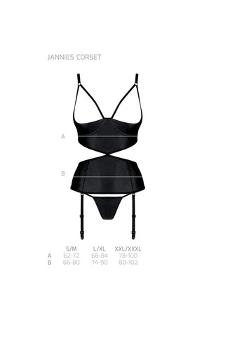 Корсет с открытой грудью JANNIES CORSET black - CherryLove Passion (282966370)