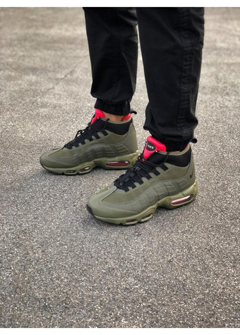 Сірі Зимовий кросівки чоловічі nike air max 95 sneakerboot green найк аір макс 95 No Brand