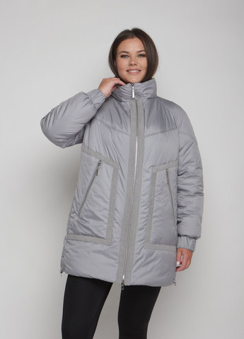 Сіра зимня парка зимова жіноча великого розміру SK