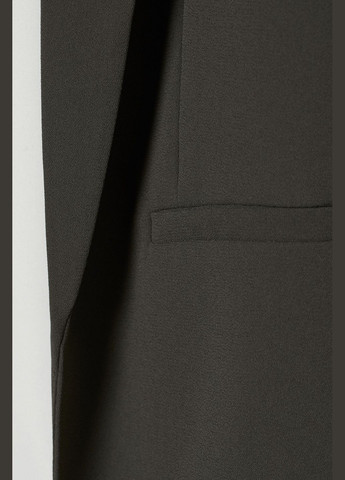 Хаки женский пиджак без застежки для женщины 0728156-024 H&M однотонный - демисезонный