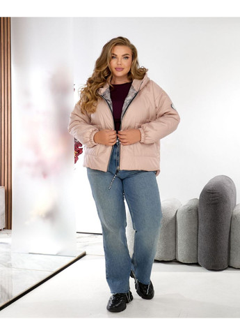 Персикова демісезонна жіноча весняна куртка з плащівки — заміри в описі куртка-пальто GD/GL Модний простір