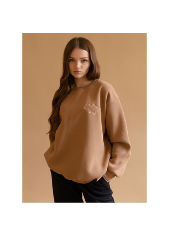 Коричнева світшот утеплений з вишивкою, р.m, caramel, коричневий () Twins W-202-ST-M-07