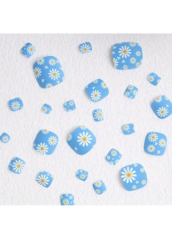 Накладні нігті квадрат матові для педикюру набір 24 шт No Brand (372114413)