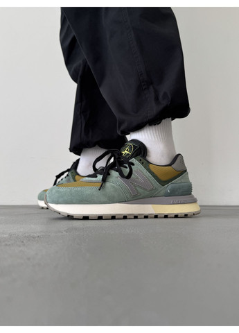 КРОСІВКИ ЖІНОЧІ NEW BALANCE 574 LEGACY STONE ISLAND OLIVE / YELLOW НЬЮ БЕЛАНС 574 No Brand комбіновані демісезони (368868385)