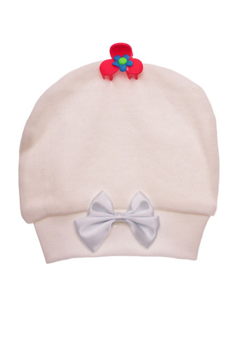 Пінетки з шапкою для дівчинки трикотажні з білим бантиком. 62 см (38912) BABYKROHA (297198389)