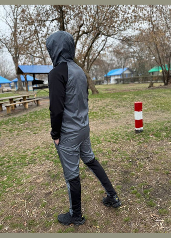 Костюм плащевка + дайвинг - серый No Brand (317189302)