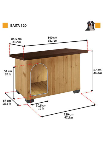 Деревянная будка Baita 120 Ferplast (335206535)
